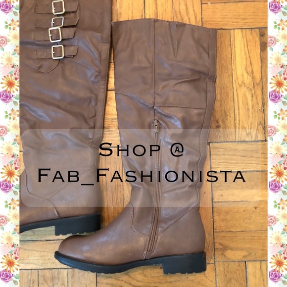 Vegan Leather riding boots tall buckle size 9 - Picture 5 of 8